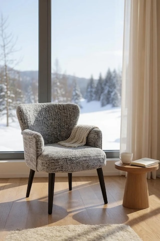 Roma Berjer - Modern Tekli Koltuk - Welsoft Yumuşa Kumaş Kırçıllı