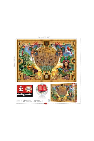 Educa 2000 Parçalı Aztek Maya Montajı Puzzle - 19565 - Aztec Mayan Montage