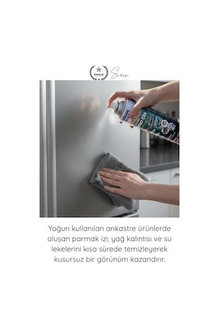 Parlatıcı Paslanmaz Çelik Yüzey Temizleyici Parlatıcı Sprey 500 Ml Ankastre Fırın Davlumbaz Buzdola