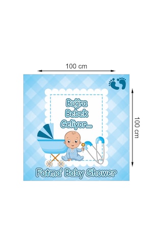 Kişiye Özel 100X100 Cm Baby Shower Afiş Branda Baskı Kişiye Özel 100X100 Cm Baby Shower Afiş Branda Baskı
