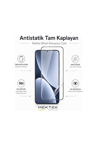 Xiaomi Redmi 15c Uyumlu Ekran Koruyucu Tam Kaplayan Antistatik Temperli Cam