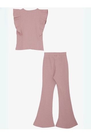 Kız Çocuk İspanyol Paça Taytlı Takım-14426 Gül Kurusu