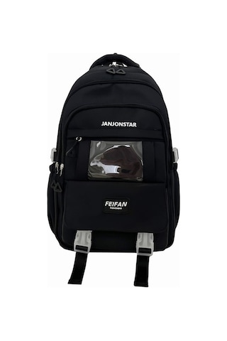 Sevimli Karikatür Desenli Yumuşak Kız Okul Çantası, Kadın Ve Genç Kızlar İçin Şık Sırt Çantası, Laptop Ve Tablet Taşımaya Uygun Öğrenci Çantası Siyah