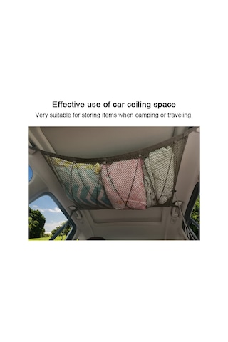 Reedark Araba Tavanı İçin 90x65cm Kaki Polyester Ağızlı Çantı - Seyahat Eşyaları, Oyuncaklar İçin Organizasyon Çantası Haki