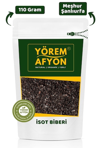 Yörem Afyon Meşhur Şanlıurfa Sofralarının Kara İncisi Güneş Kurusu Hakiki İsot Biberi Capsicum Annuum 110gr.