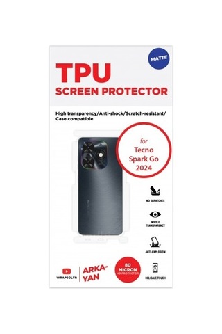 Tecno Spark Go 2024 Mat Arka Ve Yan Koruyucu Tpu Film