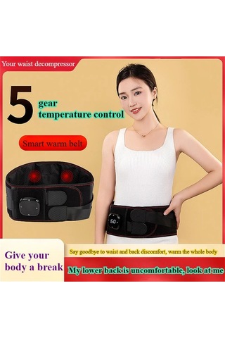 Fochsia Siyah Akıllı Bel Masaj Kemeri Titreşimli Isıtmalı Karın Masaj Aleti Altın