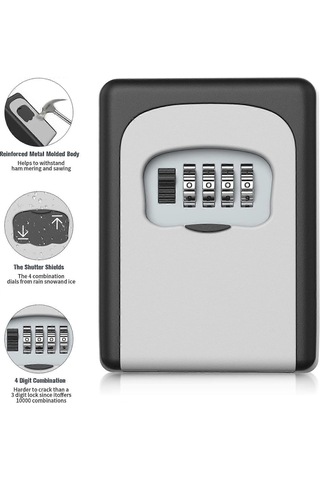 Anahtar Kasa Duvara Monte Kilit Kutusu, Çinko Alaşımlı Anahtar Kutusu, Su Geçirmez Bavoe 4 Haneli