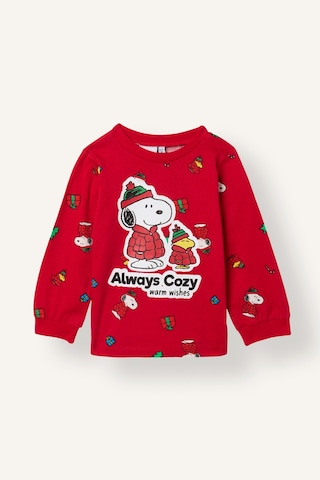 Defacto %100 Pamuk Snoopy Lisanslı Baskılı 2li Pijama Takımı Erkek Bebek I2370a526wnrd347 Kırmızı-rd347