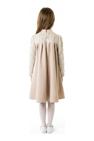 Xo Kids Kız Çocuk Elbise 4-8 Yaş 1603 Bej