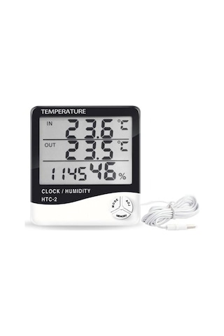 Elektronikport-Htc-2 Dijital Termometre Higrometre Hava İstasyonu Sıcaklık Nem Ö