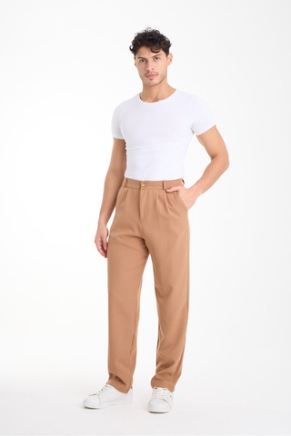 Gugus Erkek Baggy İthal Kumaş Pantolon Bej