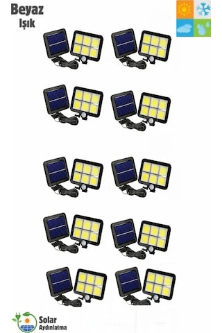 Mrs Solar Hb-600 Model 10'lu Paket 120 Cob Led Solar Panel Güneş