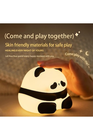 Sevimli Panda Dokunmatik Renk Değiştiren Gece Lambası Rgb Beyaz