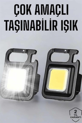 Ucuztekno Anahtarlık Çok Amaçlı Mıknatıslı Taşınabilir Işık Led Şarjlı Renkli
