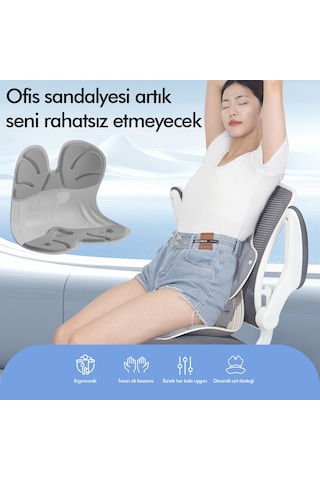 Ergonomik Bel Destekli Oturma Minderi Postür Düzeltici İş Ev Ve Araç Kaymaz Sırt Ve Koltuk Yastığı