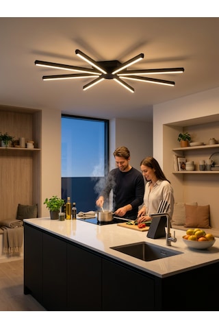 Pulsar Rose Gold Modern Led Tavan Avize - Aşağı Işık Kumandalı Dim Edilebilir Sarı Işık