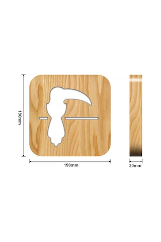 Ahşap Papağan Ampul Gece Lambası, 3d Lamba, Yaratıcı Ahşap Lambalar, Basit Dekoratif Lambalar, 3d Ahşap Oyma Deseni, Masa İçin Led Gece Lambası Çok Renkli