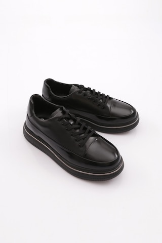 Dgn 2710 Erkek Sneaker Ayakkabı Siyah Siyah Rugan
