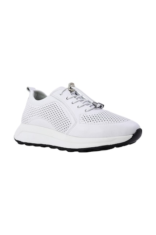 Albishoes Albini Kadın Hakiki Deri Delikli Detaylı Günlük Spor Ayakkabı Beyaz