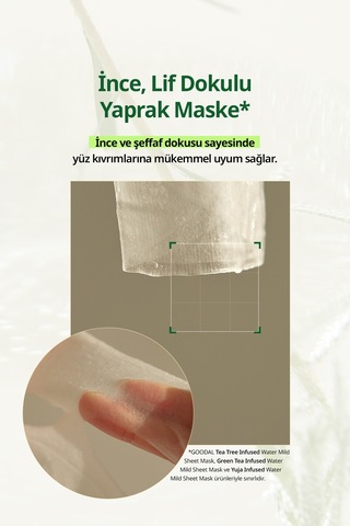 Hassas Ciltlere Özel Yeşil Çay İçeren Yaprak Maske Goodal Green Tea Infused Water Mild Sheet Mask