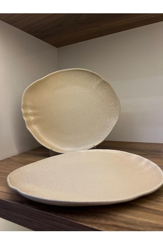 2'li Sahara Tone Oval Tabak 30 Cm Servis-sunum-kahvaltı-peynir-şarküteri Çok Amaçlı Gourmet Tabak Çok renkli