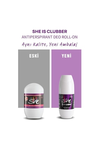 She Is A Clubber Kadın Roll-On Deodorant 50 ML