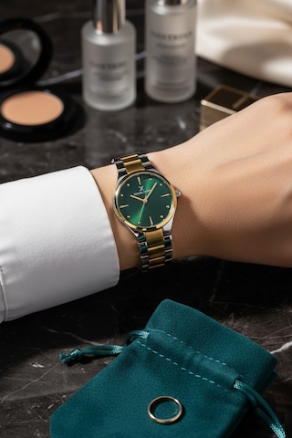 Daniel Klein 8682308439880 Yeşil Special Edition Çelik Kordonlu Sevgili Çift Kol Saatleri Gold - Gümüş