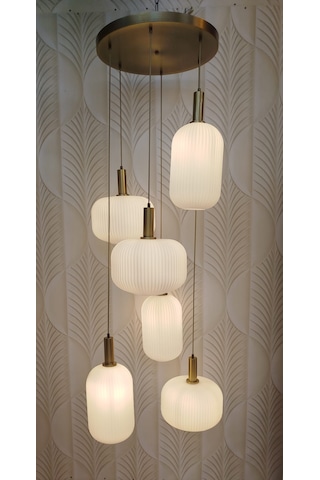 Modern Tasarım Avize 6 Lı Sarı