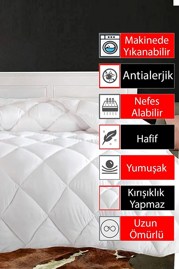Rst Emmy Home Çift Kişilik Yorgan 2'li Set Beyaz Dokulu