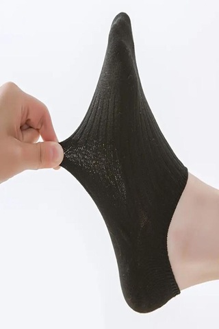 Ozzy Socks 6 Çift Kadın Siyah Şık Çizgili Rahat Sneaker Çorap Siyah