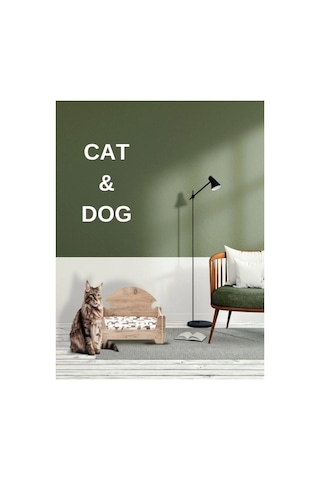 Pd Taht Rahat Kedi Köpek Yatağı 30 50 Atlantik Çam Yıkanabilir Duck Kumaş Minderi Ile Beraber