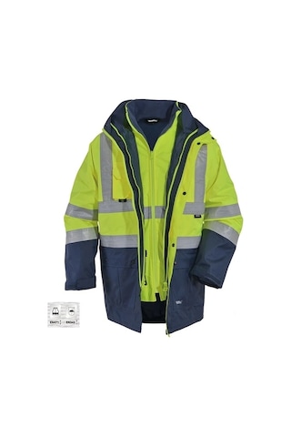 Glp Oxford 5+1 Reflektörlü Içi Çıkmalı Kışlık Parka Mont Sarı Lacivert Lacivert-Sarı