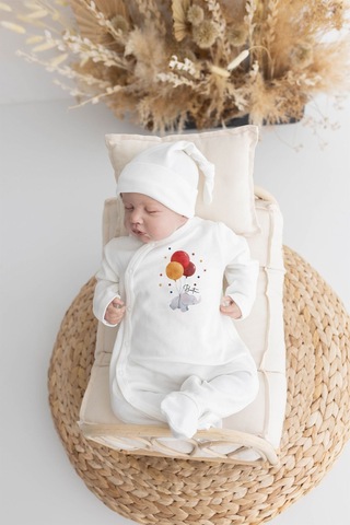 Lilabio %100 Organik Isme Özel Isimli 10lu Hastane Çıkışı Fil Ekru