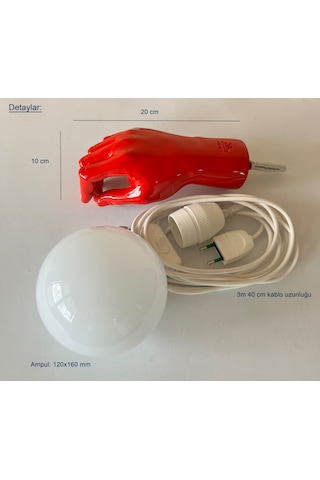 Antartidee Elde Asılı Duvar Lambası - Aplik / Illuminating Lamp Kırmızı