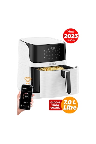 Groove Max XXL 7L 1800W WiFi Smart Airfryer Air Fryer Yağsız Sıcak Hava Fritözü Beyaz