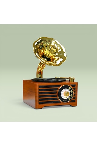 Rt-603a Gramafon Mini Nostalji Radyo,bluetooth Nostaljik Trend Radyo