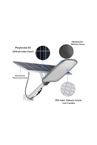 Forlife 300Watt Güneş Enerjili Lityum Batarya Solar Sokak Lambası