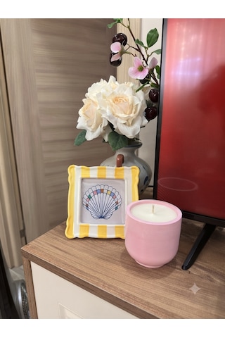 Dekoratif Beton Mum El Yapımı Pembe 300 Gr