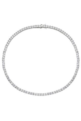Su Yolu Kolye Döküm Pırlanta Işçiliği Dönme Yapmayan 4mm 45cm 001 - Beyaz