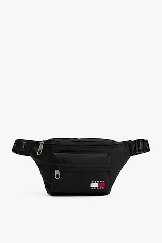 Erkek Yazı Şeritli Bum Bag Askılı Bel Çantası - Siyah Triple Black