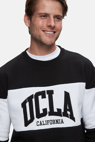 Ucla Archer Siyah Bisiklet Yaka Nakışlı Loose Fit Erkek Sweatshirt Siyah