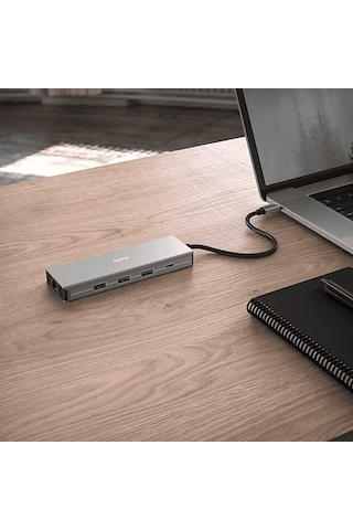 Hama Hm.200142 Usb-c-hub,9 Ports, 2x Hdmı,usb-a,usb-c,lan Usb Hub Gri Gri
