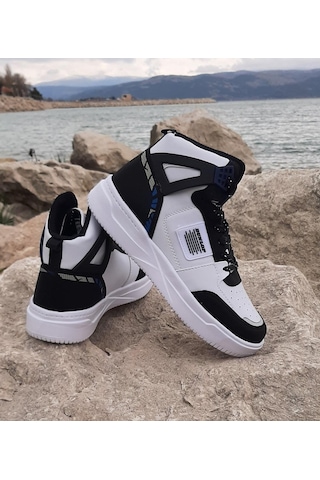 Dunlop 2243 Beyaz-Siyah Fuspetli Ortapedik Boğazlı Spor Ayakkabı AYKSAYAK-000505