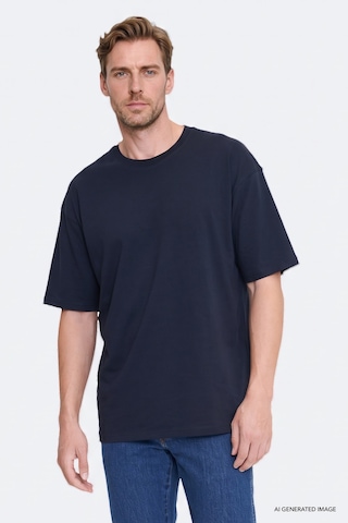 Ac&Co / Altınyıldız Classics Erkek Lacı %100 Pamuk Oversize Fit Rahat Kesim Bisiklet Yaka Basic Tişört