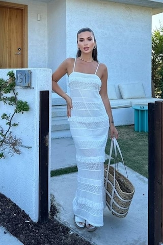 Regina Dantel Detay Elbise 2754-01 Kemi K