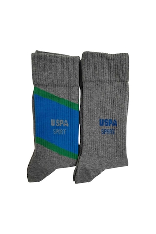U.S. Polo Assn. Erkek 2'li Çorap Sıpela Gri Melanj