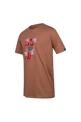 2as Alex Baskılı Erkek Sıfır Yaka T-shirt 047 Kahve