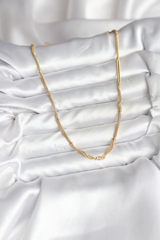 Northcity 14k Gold Kaplama Topçuk Zincirli Kadın Kolye 5886 - Abiye, Klasik Ve Günlük Kullanıma Uygun Gold Renk