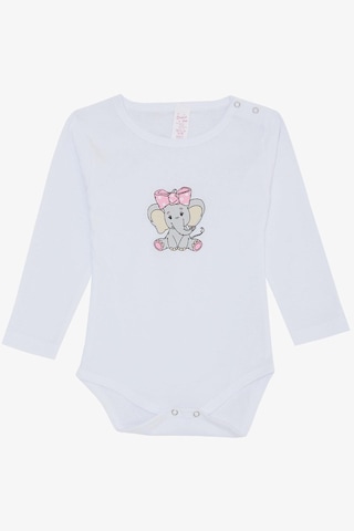 Breeze Kız Bebek Çıtçıtlı Zıbın Body Bandanalı Fil Baskılı 9 Ay-3 Yaş, Beyaz-beyaz Beyaz